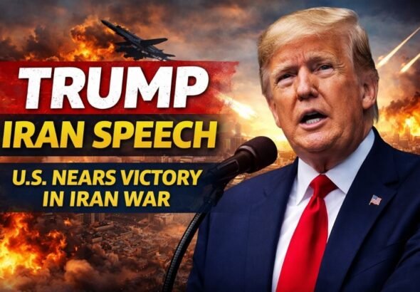 Trump Iran speech highlights US nearing victory in the Iran war, warns of intensified strikes and rising global oil prices amid ongoing Middle East tensions.
